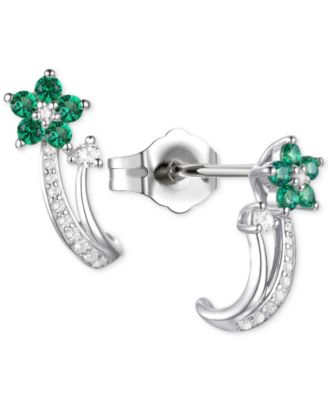 3-Pc. Set Amethyst (1 ct. t.w.) & Lab-Grown White Sapphire (3/8 ct. t.w.) Flower Pendant Necklace, Stud Earrings, & Ring in Sterling Silver (Also in Additional Gemstones)