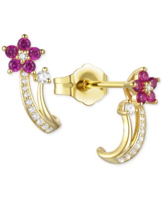 3-Pc. Set Amethyst (1 ct. t.w.) & Lab-Grown White Sapphire (3/8 ct. t.w.) Flower Pendant Necklace, Stud Earrings, & Ring in Sterling Silver (Also in Additional Gemstones)