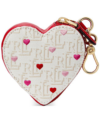 Lauren Ralph Lauren Monogram Jacquard Heart Coin Pouch - Macy's