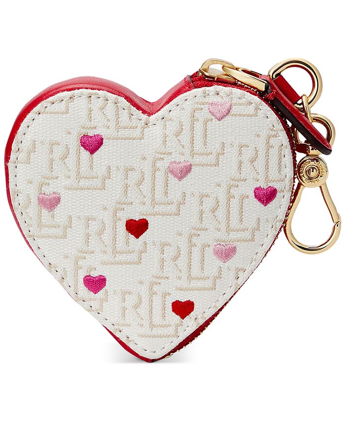 Lauren Ralph Lauren Monogram Jacquard Heart Coin Pouch - Macy's