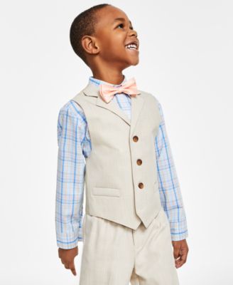 Nautica Little Boys 3-Pc. Textured Linen Look Vest Set - Macy's