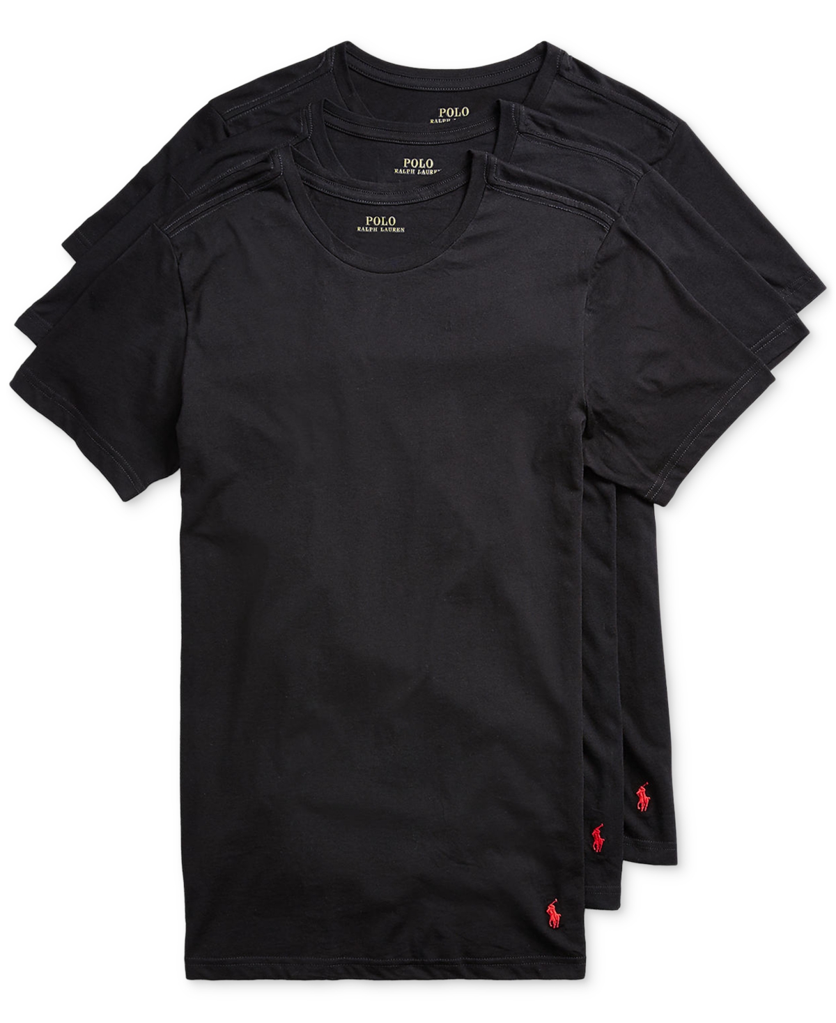 Shop Polo Ralph Lauren Men's Slim Fit Crewneck Undershirt, 3-pack In Polo Black