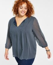 Macy's last act plus size tops 2025