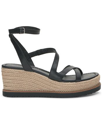 Lucky brand black wedge sandals online