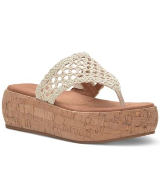 Lucky Brand Women's Jaslene Crochet Platform Sandals - Macy's