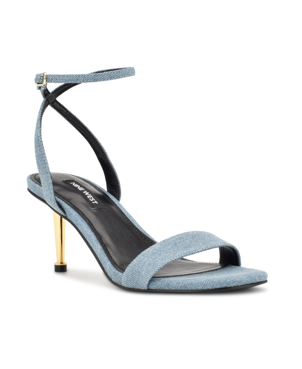 Nine West Anny Ankle Strap Sandal In Blue Denim