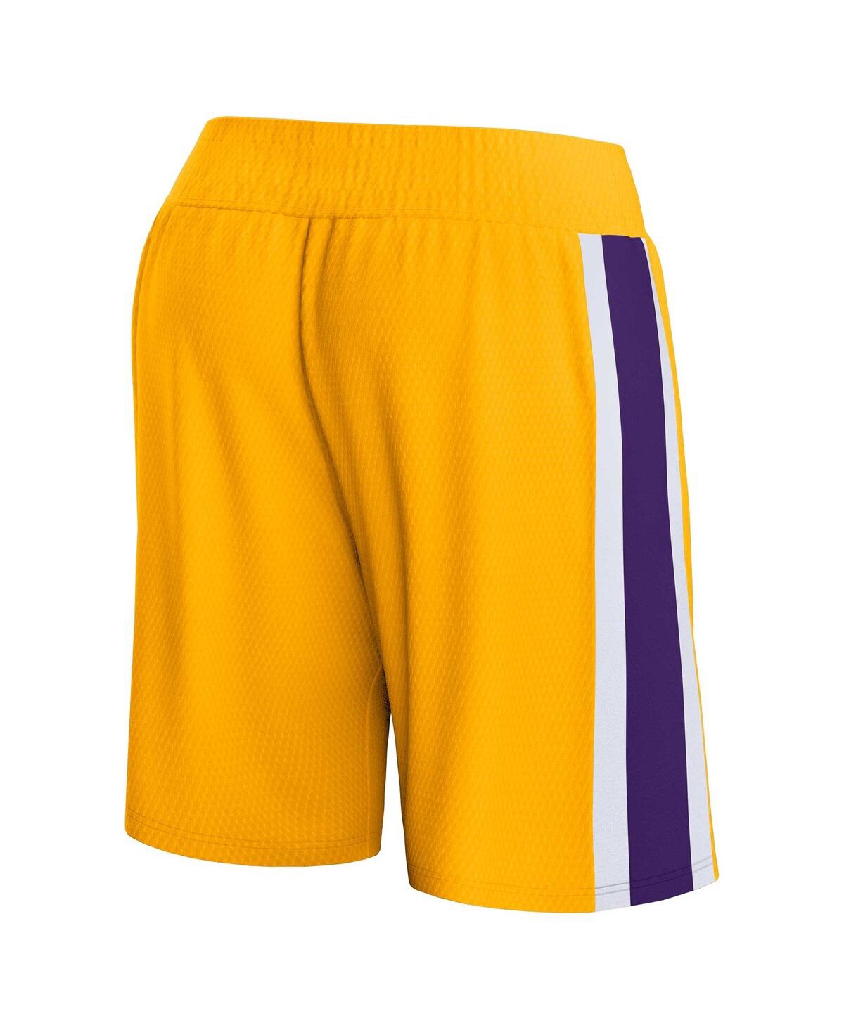 Shop Fanatics Men's  Gold Los Angeles Lakers Referee Iconic Mesh Shorts