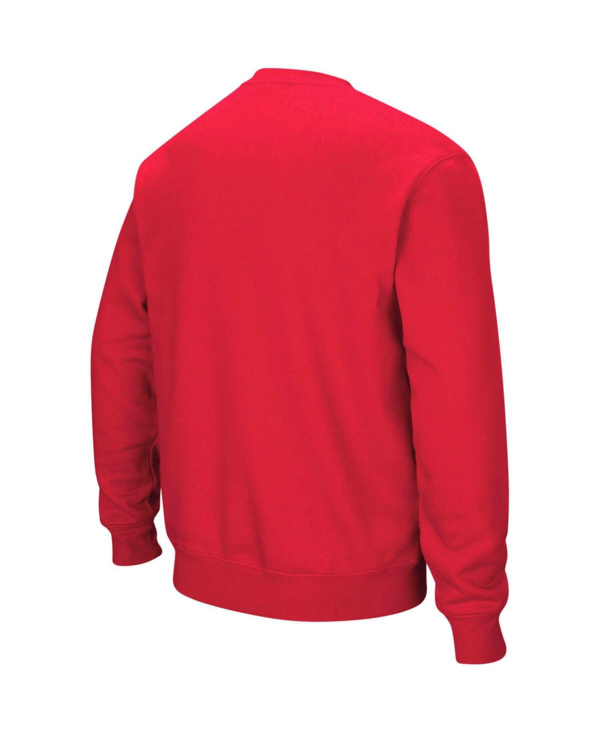 Colosseum Men's Arizona Wildcats Arch And Logo Crew Neck Sweatshirt In Red