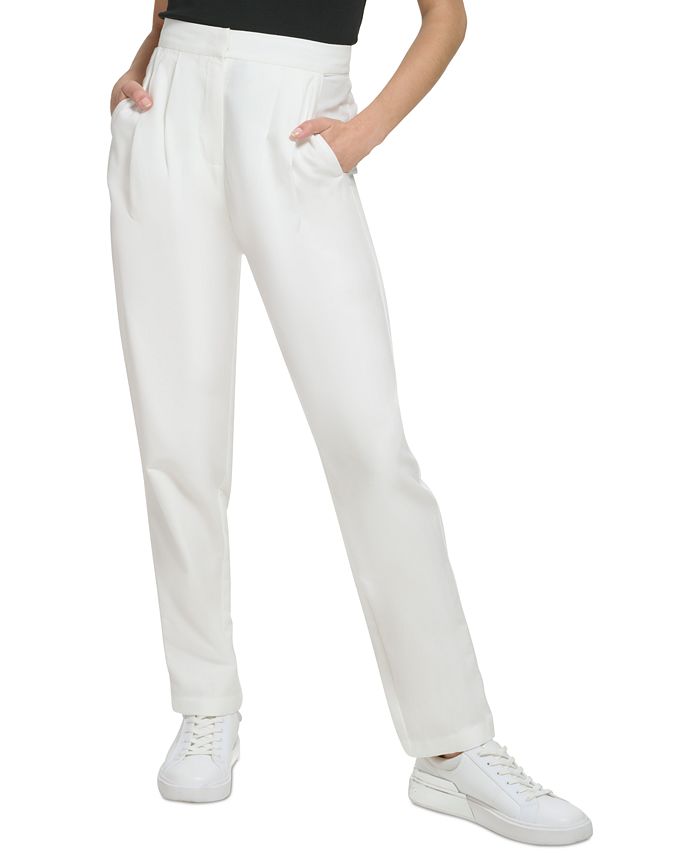Calvin Klein Women's High-Rise Pleated-Front Pants & Reviews - Pants &  Capris - Women - Macy's
