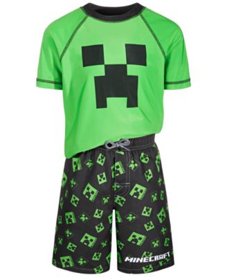 Dreamwave - Toddler Boys Minecraft Rash Guard & Swim Shorts Set