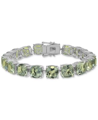 Macy's - Green Quartz Link Bracelet (38 ct. t.w.) in Sterling Silver (Also in Pink Amethyst)