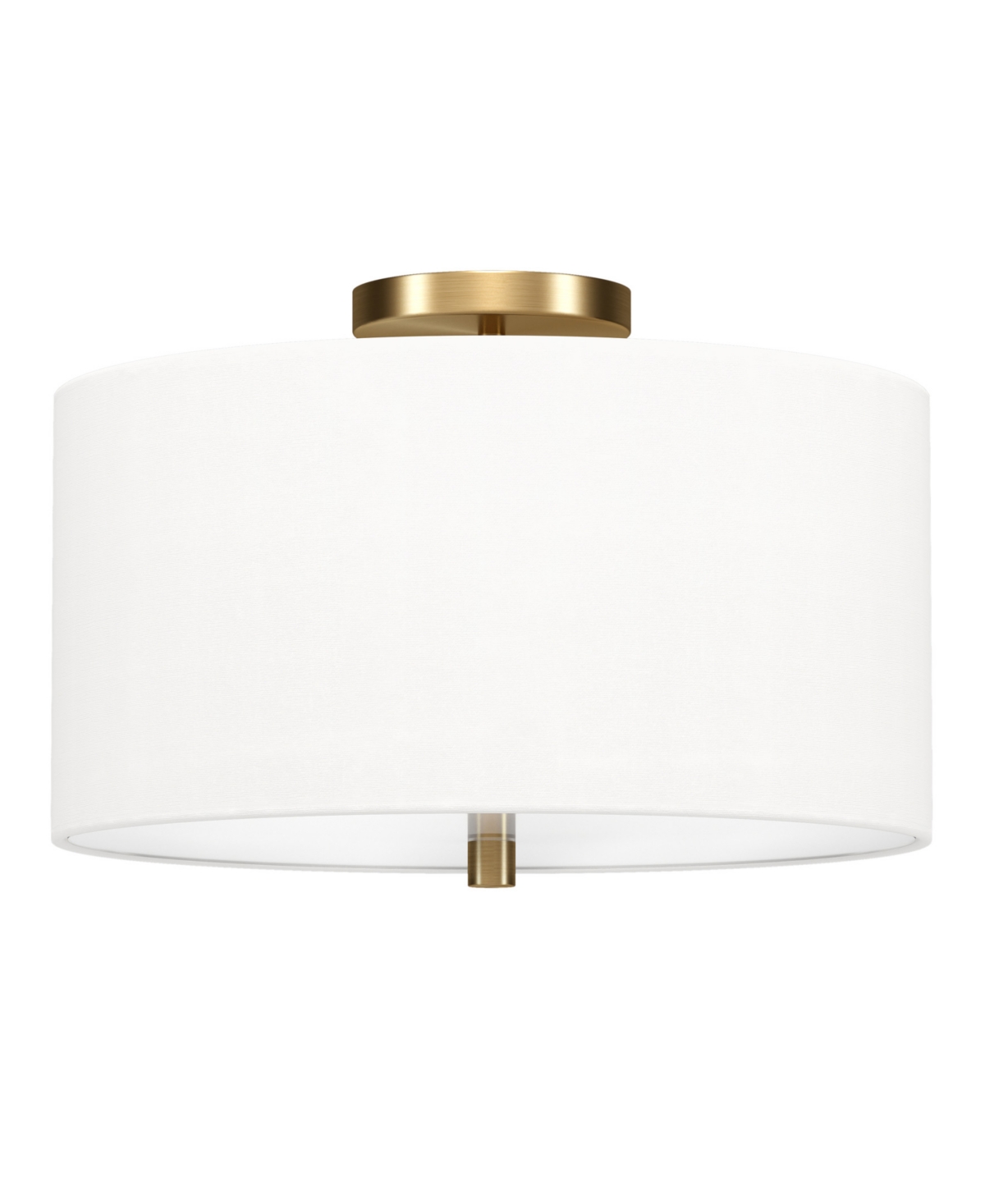 Hudson & Canal Ellis 16" Flush Mount With Fabric Shade In Brass