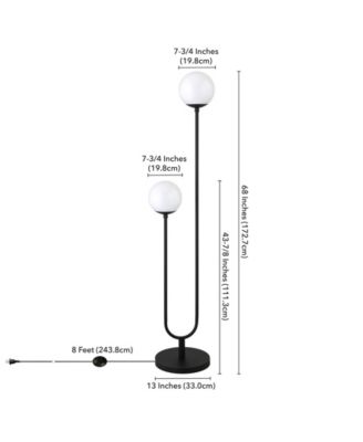 Dufrene 2-Light Floor Lamp with Glass Shades