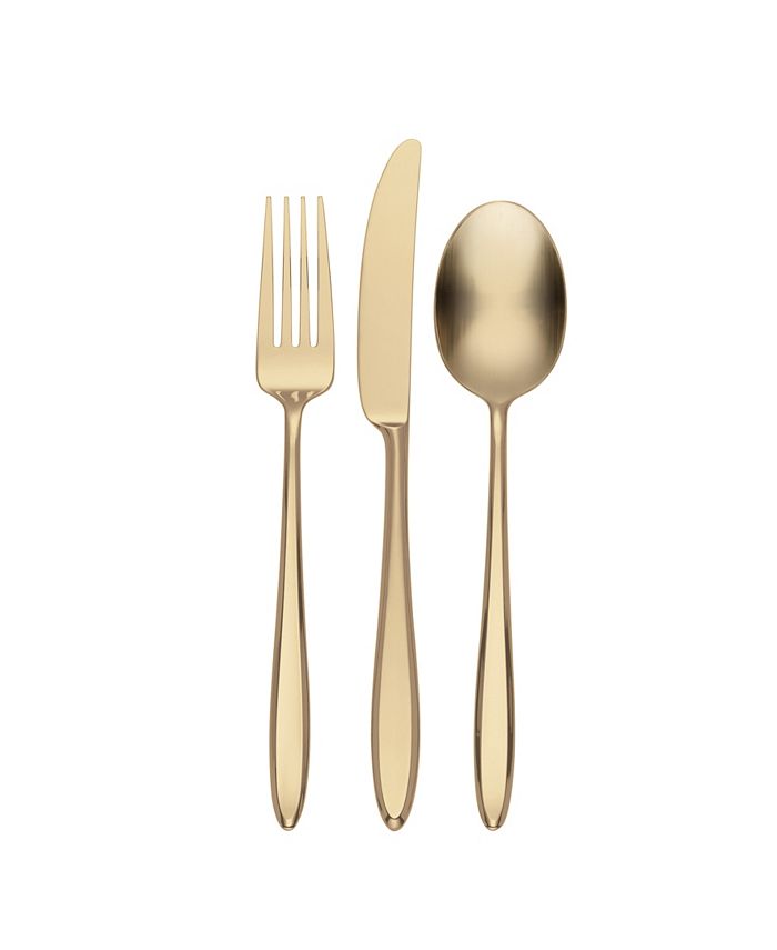 Hampton Ayla Champagne 12 Piece Flatware Set Macy's