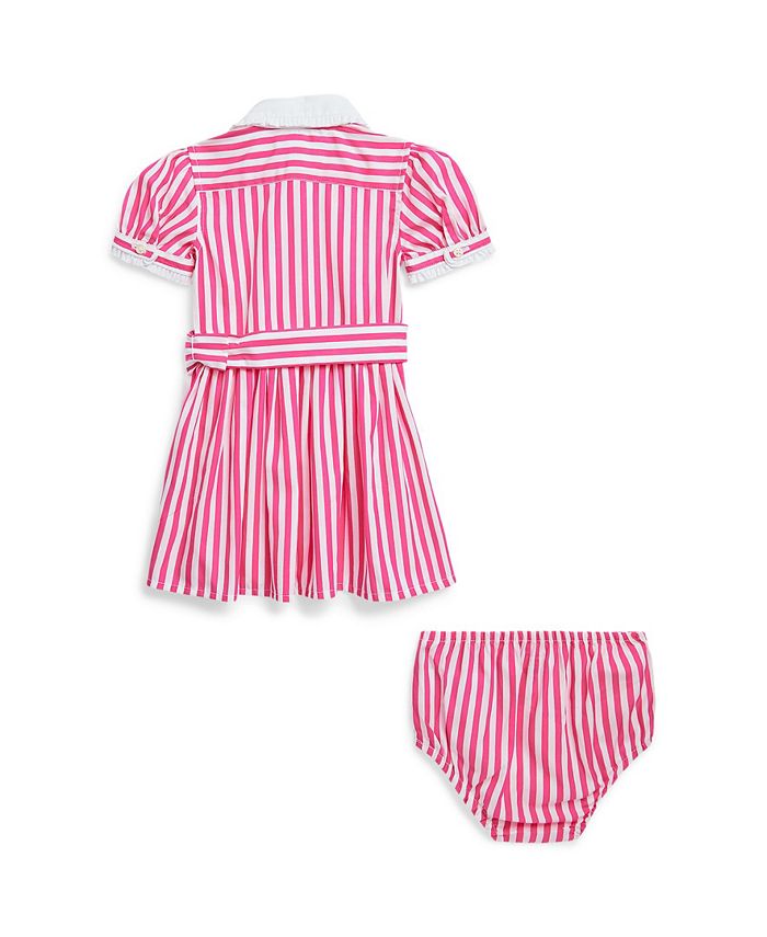 Polo Ralph Lauren Baby Girls Belted Cotton Shirtdress and Bloomer, 2