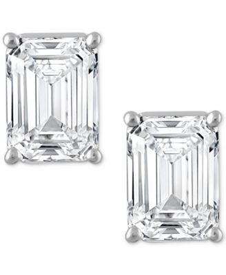 Certified Lab Grown Diamond Emerald-Cut Stud Earrings (6 ct. t.w.) in 14k Gold