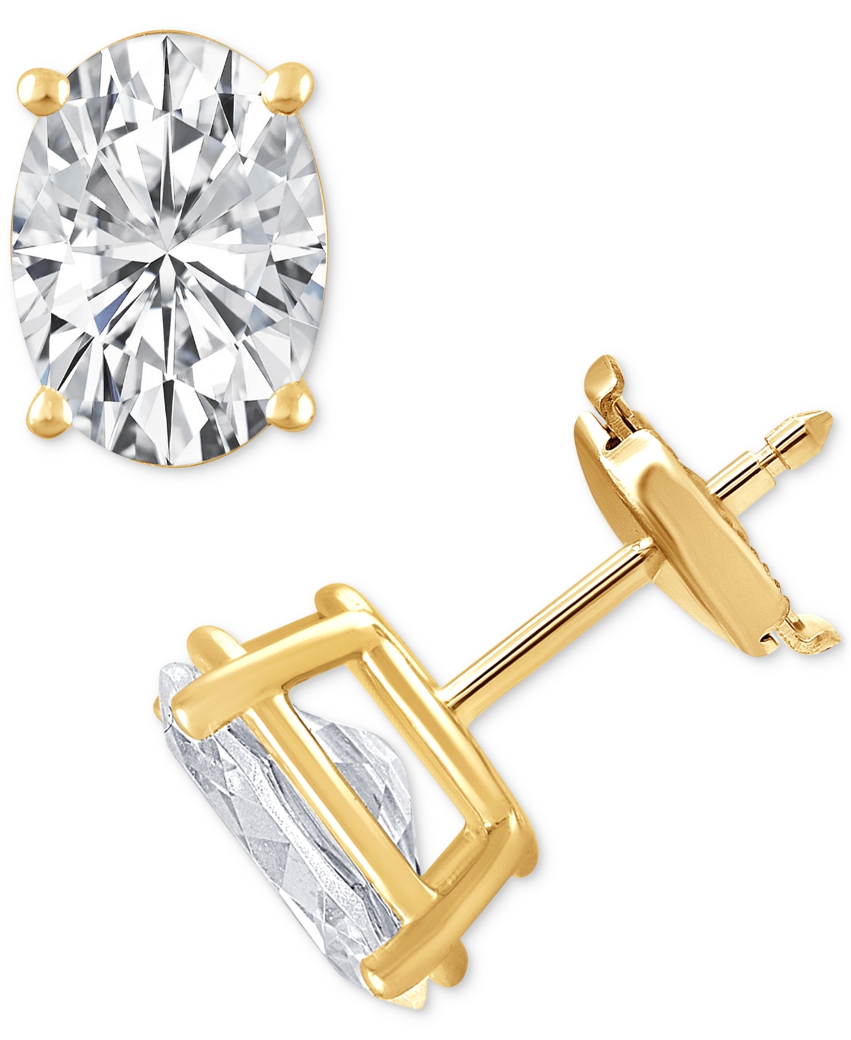 Badgley Mischka Certified Lab Grown Diamond Oval Stud Earrings (4 Ct. T.w.) In 14k Gold In Yellow Gold
