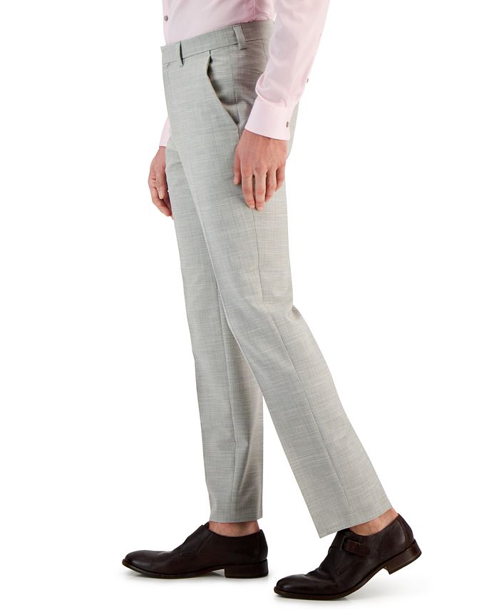 HUGO Men's Modern-Fit Check-Print Superflex Suit Pants - Macy's