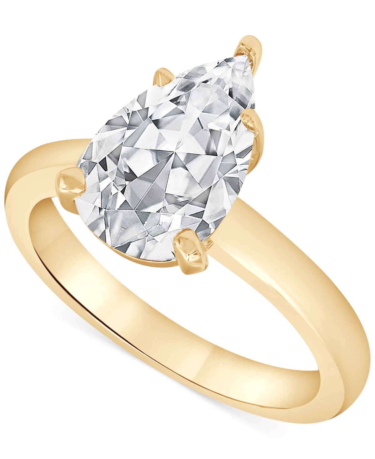 Badgley Mischka Certified Lab Grown Diamond Pear Solitaire Engagement Ring (4 ct. t.w.) in 14k Gold