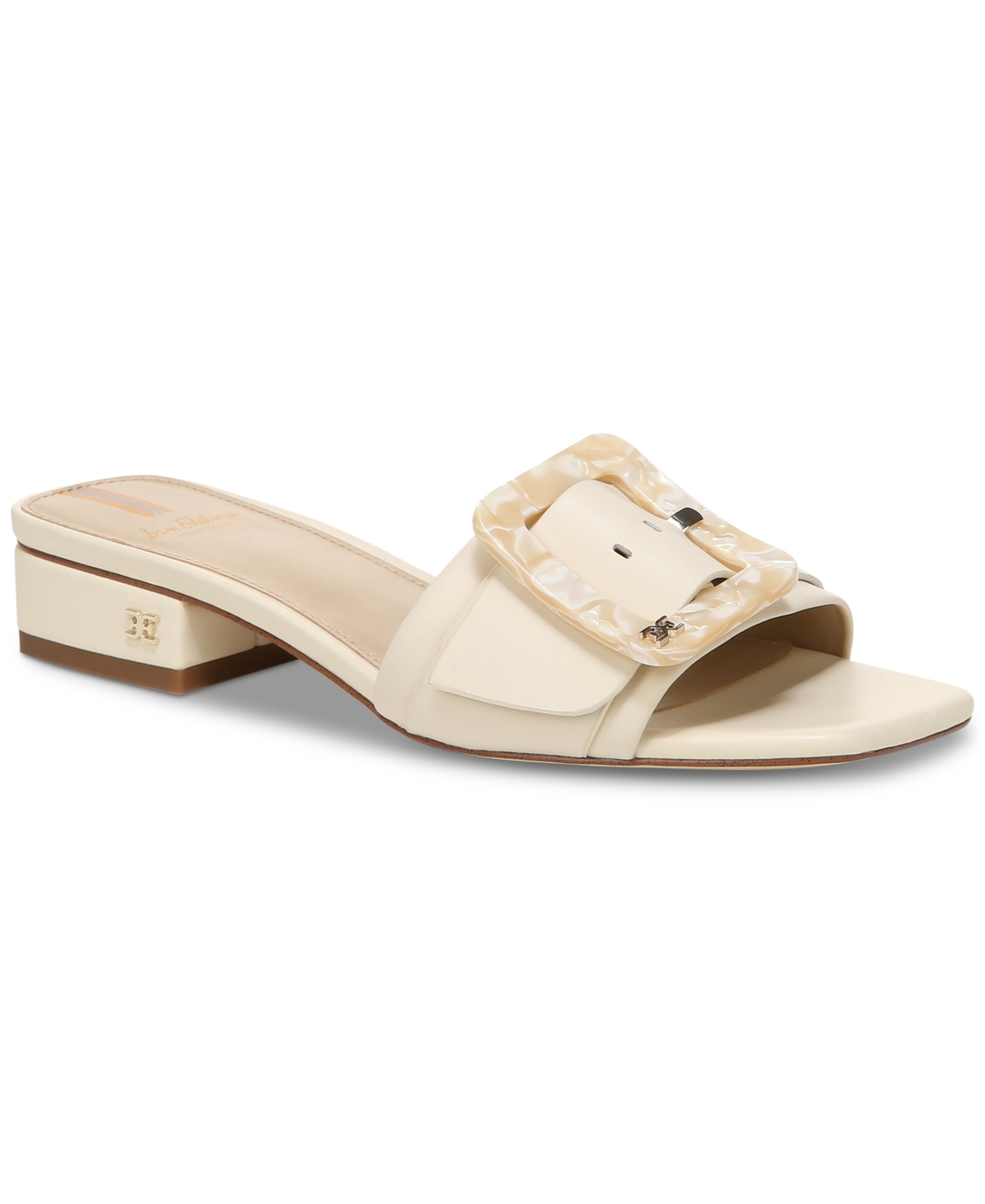 SAM EDELMAN DEACON BLOCK-HEEL BUCKLED SLIDE SANDALS