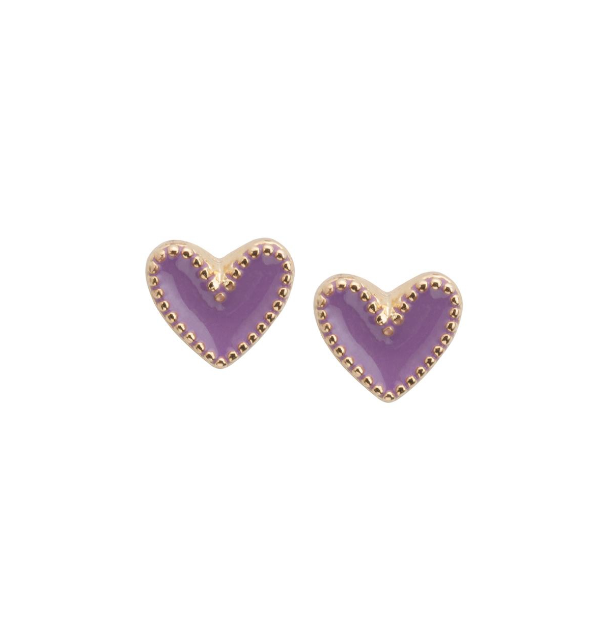 Luca + Danni Heart Stud Earrings in Purple