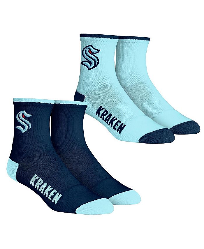 Rock 'Em Men's Socks Seattle Kraken Core Team 2Pack Quarter Length
