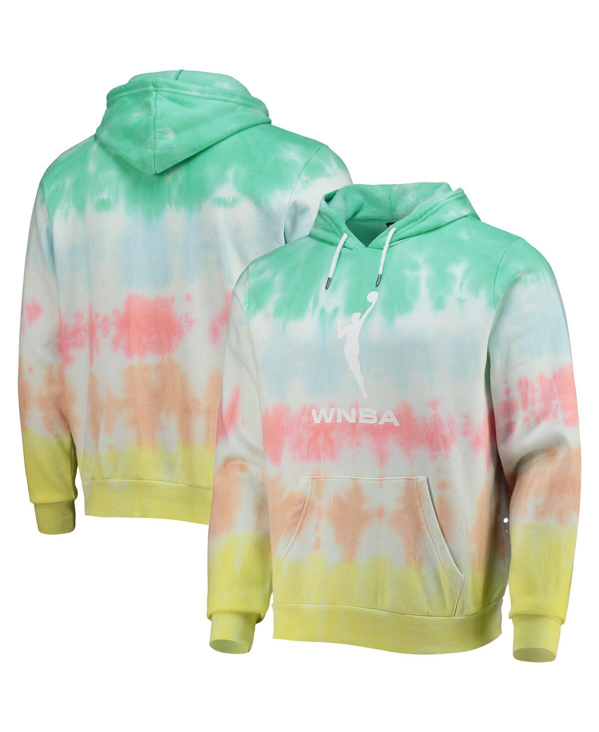 Shop The Wild Collective Men's  Mint, Coral Wnba Logowoman Pride Pullover Hoodie In Mint,coral