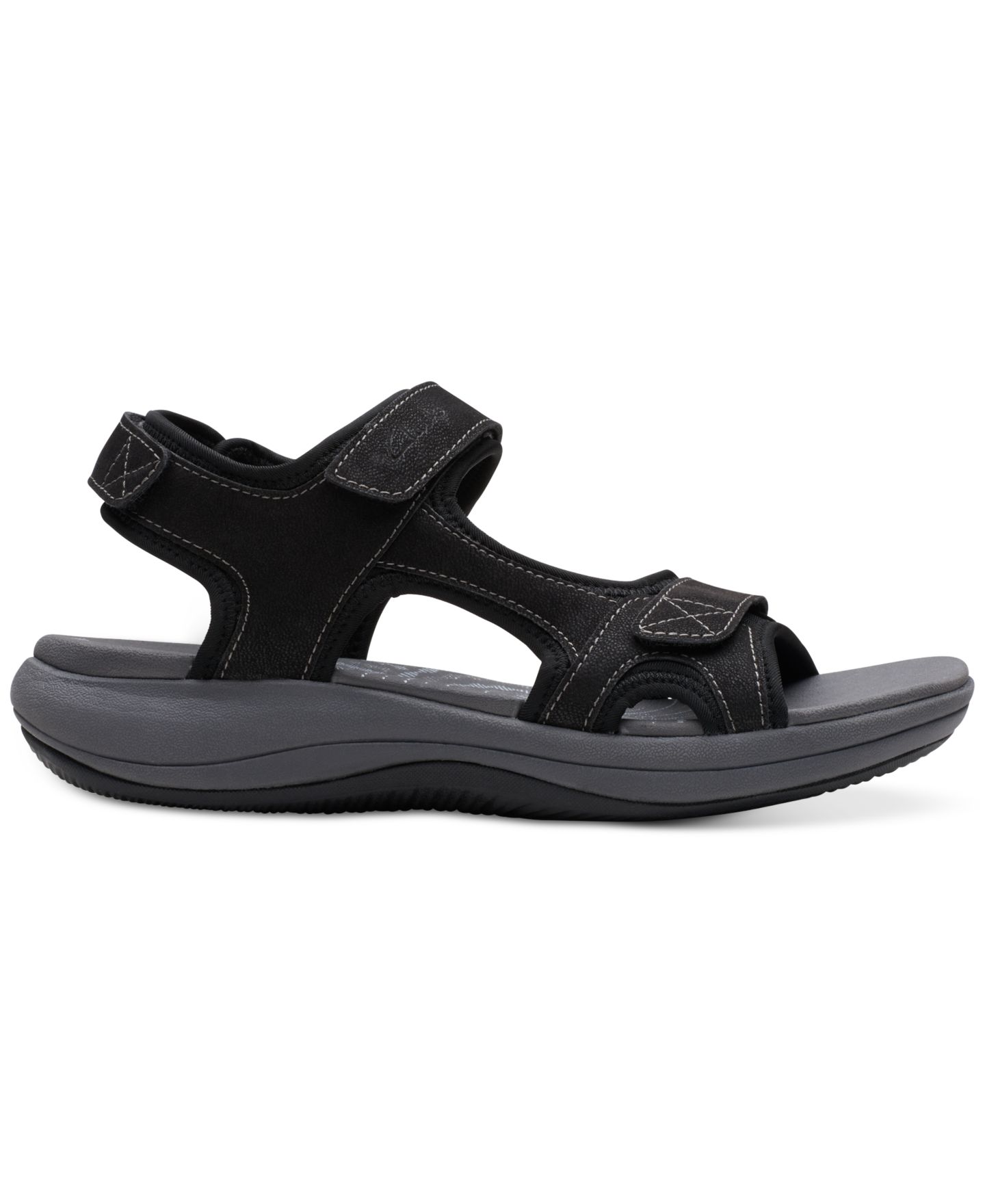 Женские сандалии Clarks Cloudsteppers Mira Bay Strappy Sport Sandals, цвет: Чёрный — фото 2
