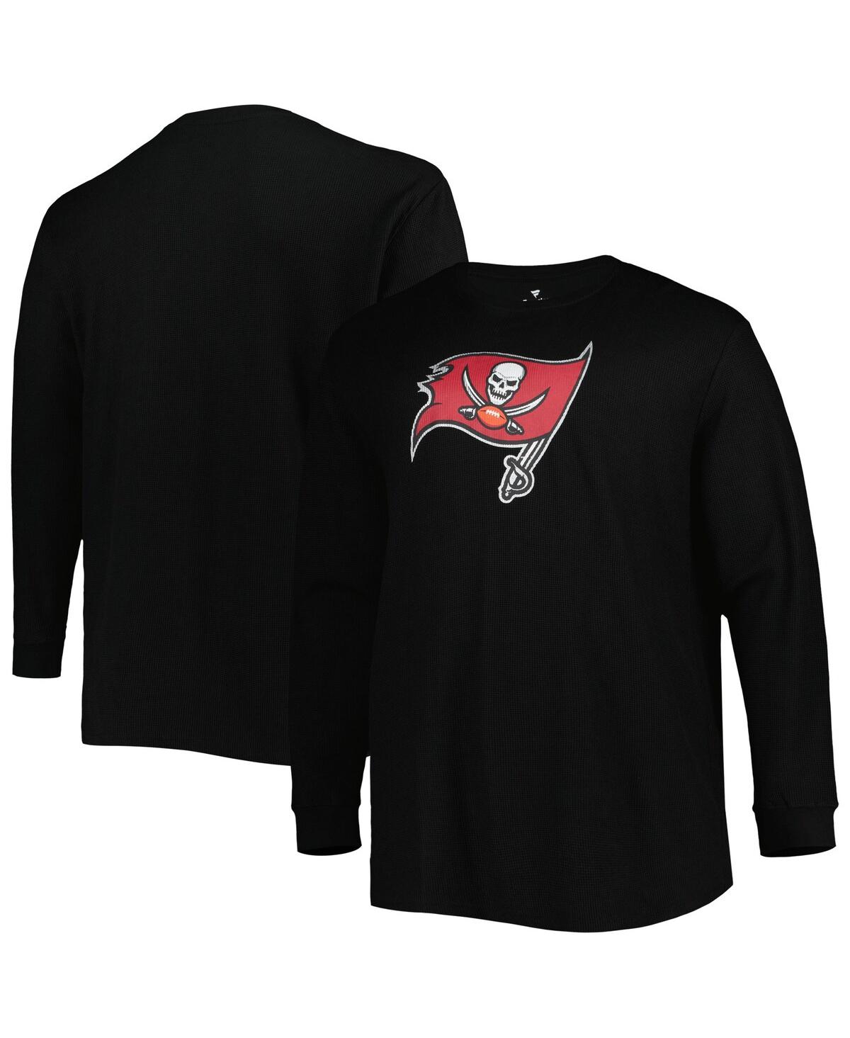 Profile Men's Black Tampa Bay Buccaneers Big And Tall Waffle-knit Thermal Long Sleeve T-shirt