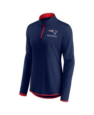Women's Navy New England Patriots Plus Size Worth the Drive Quarter-Zip Top