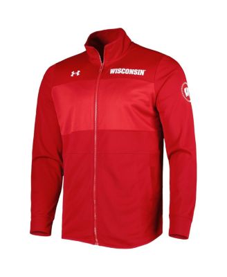 Men's Red Wisconsin Badgers Knit Warm-Up Full-Zip Jacket