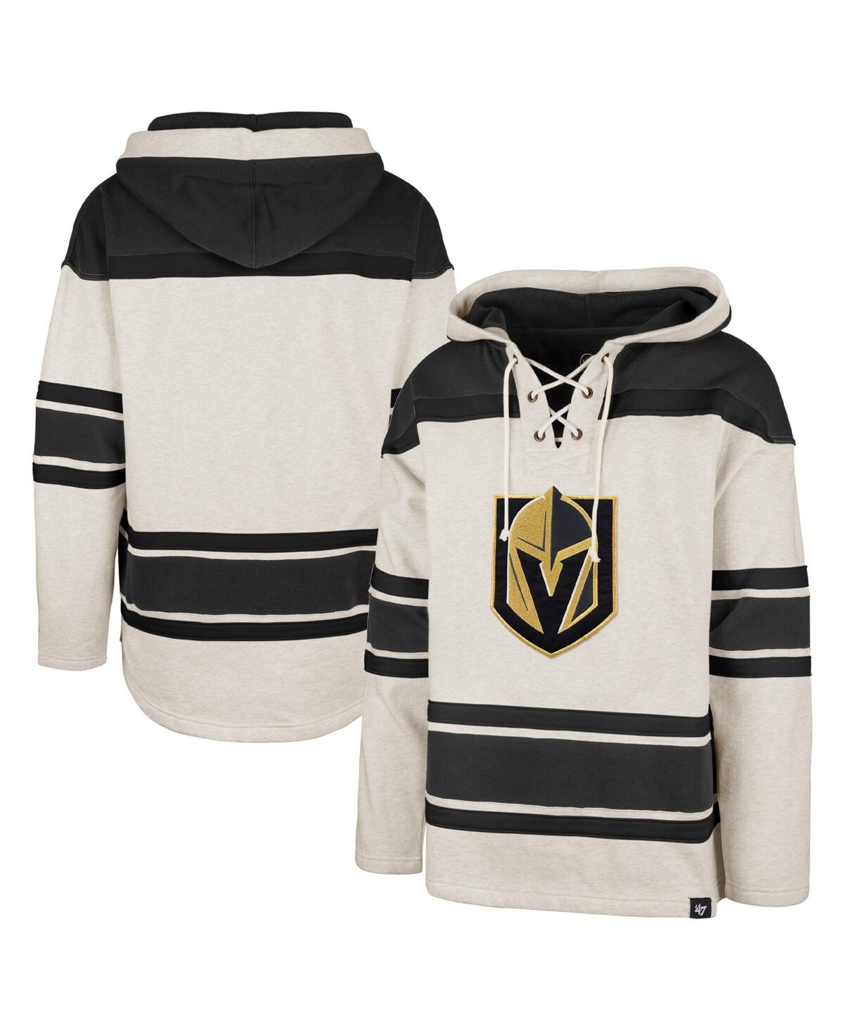 47 Brand Men's ' Oatmeal Vegas Golden Knights Rockaway Lace-up Pullover Hoodie