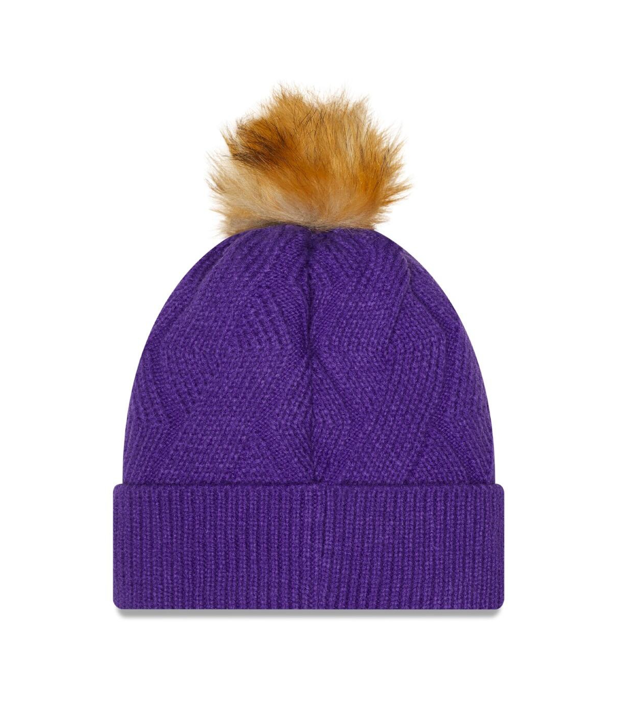 Shop New Era Women's  Purple Los Angeles Lakers Snowy Cuffed Knit Hat With Pom