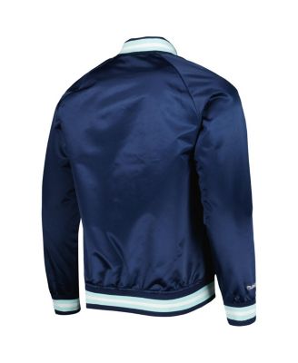 Men's Deep Sea Blue Seattle Kraken Satin Full-Snap Varsity Jacket
