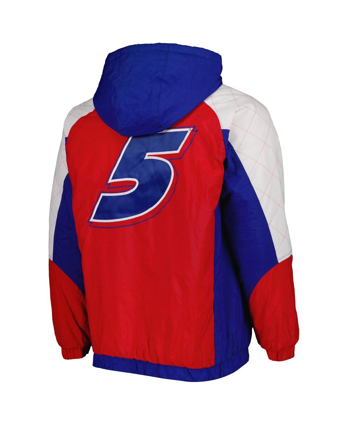 Starter Men's  Royal, Red Kyle Larson The Body Check Half-snap Pullover Jacket In Royal,red