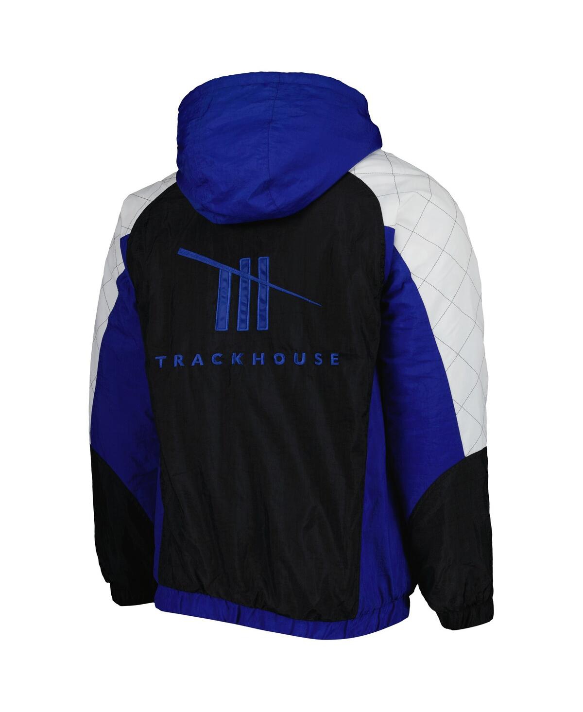 Starter Men's  Blue, Black Trackhouse Racing The Body Check Half-snap Pullover Jacket In Blue,black