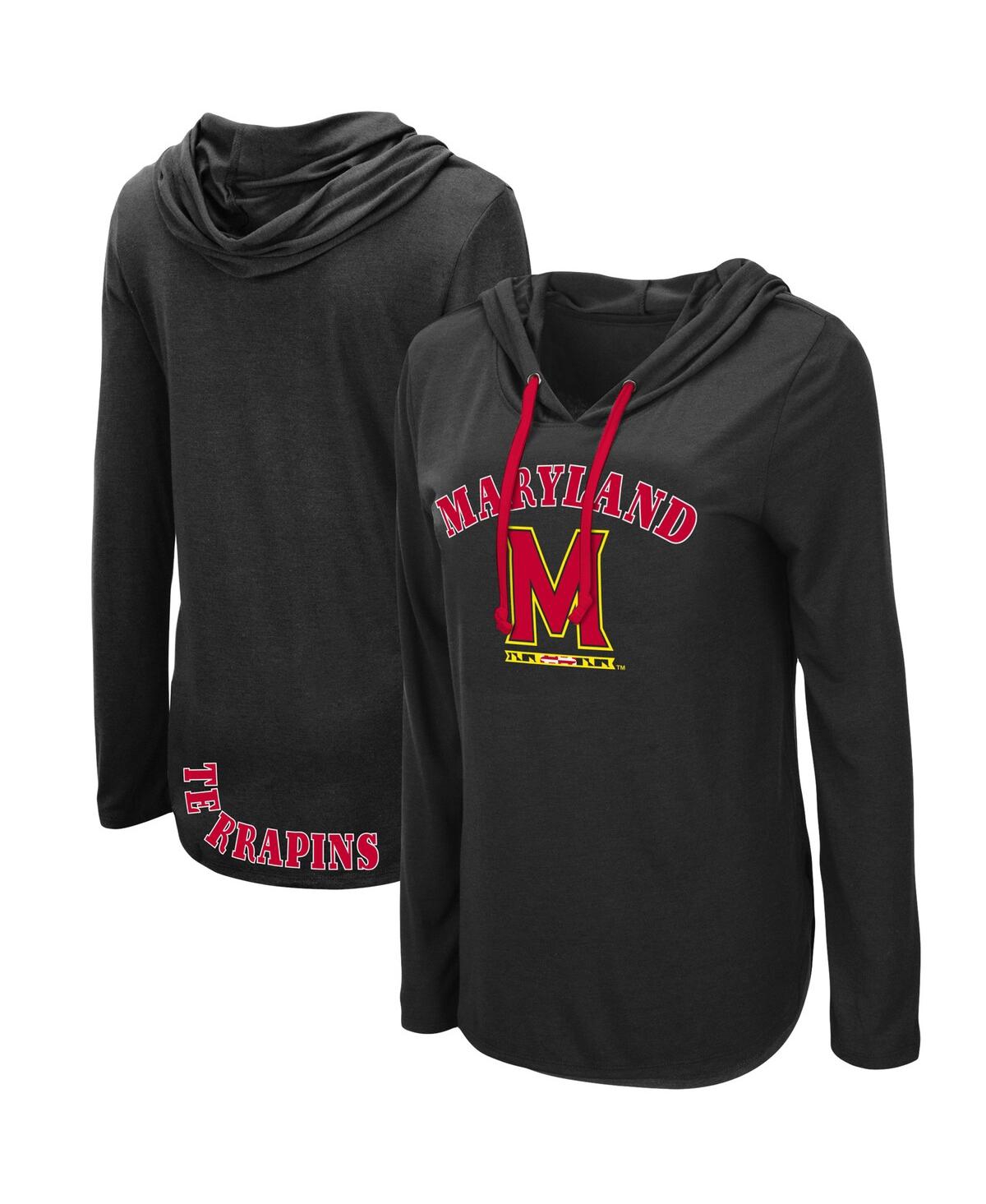 COLOSSEUM WOMEN'S COLOSSEUM BLACK MARYLAND TERRAPINS MY LOVER HOODIE LONG SLEEVE T-SHIRT