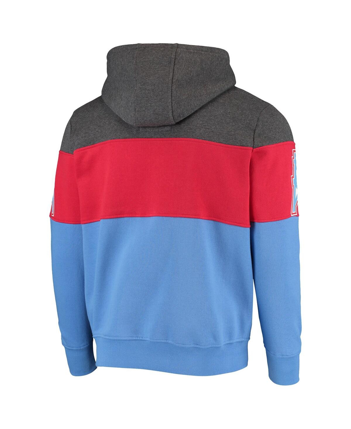 Shop Starter Men's  Gray And Red Houston Oilers Extreme Fireballer Throwback Pullover Hoodie In Gray,red