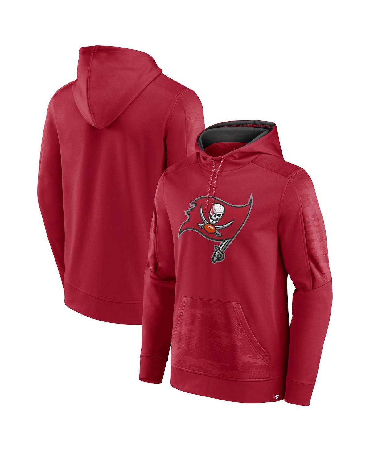 Shop Fanatics Men's  Red Tampa Bay Buccaneers On The Ball Pullover Hoodie