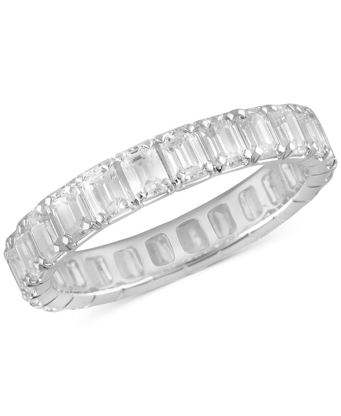 Badgley Mischka Certified Lab Grown Diamond EmeraldCut Eternity Band