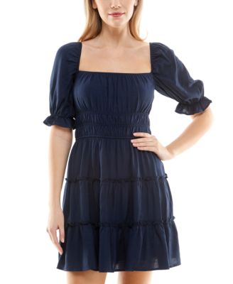 Juniors' Tiered Fit & Flare Dress