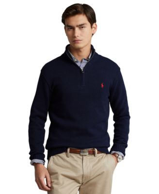 폴로 랄프로렌 Polo Ralph Lauren Mens Big & Tall Cotton Quarter-Zip Sweater