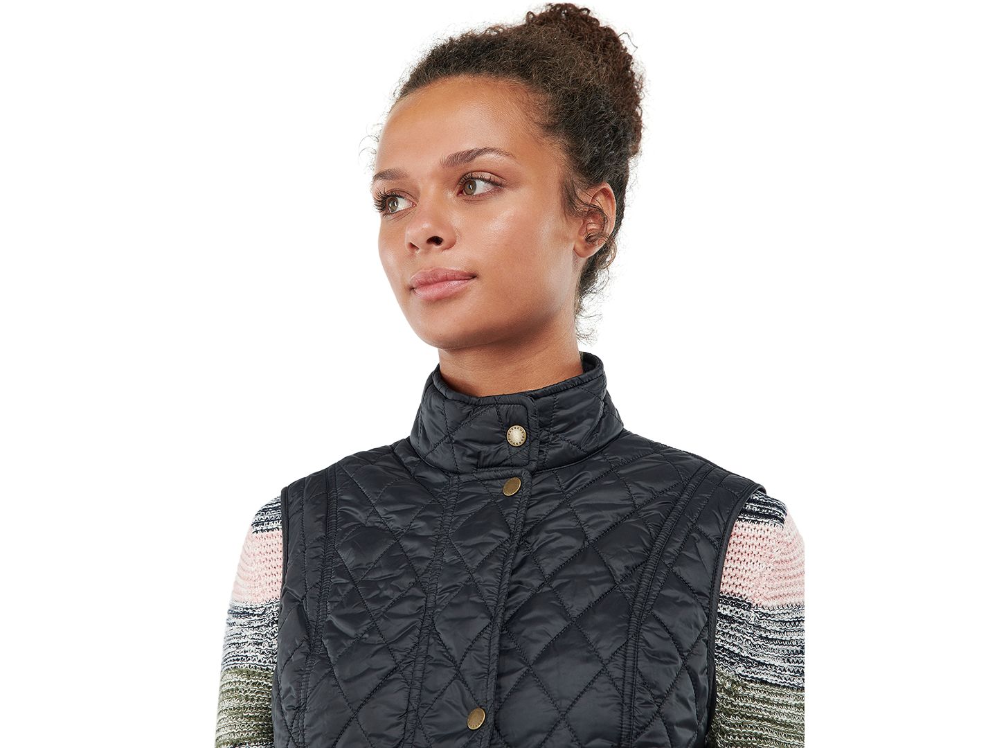 Женский жилет Barbour Otterburn Quilted Vest, цвет: Чёрный — фото 4