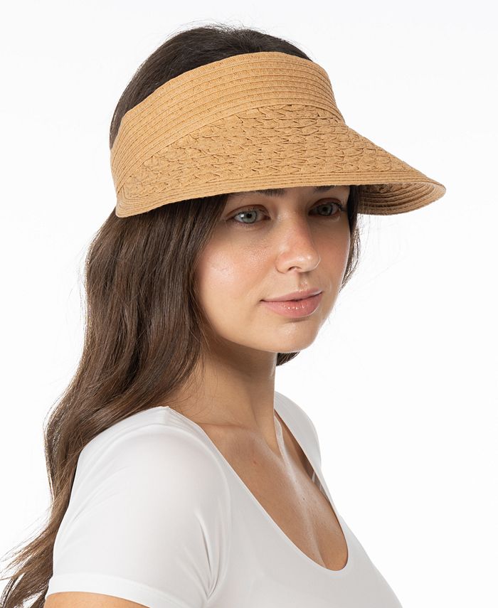I.N.C. International Concepts Oversized Textured Straw Visor, Created