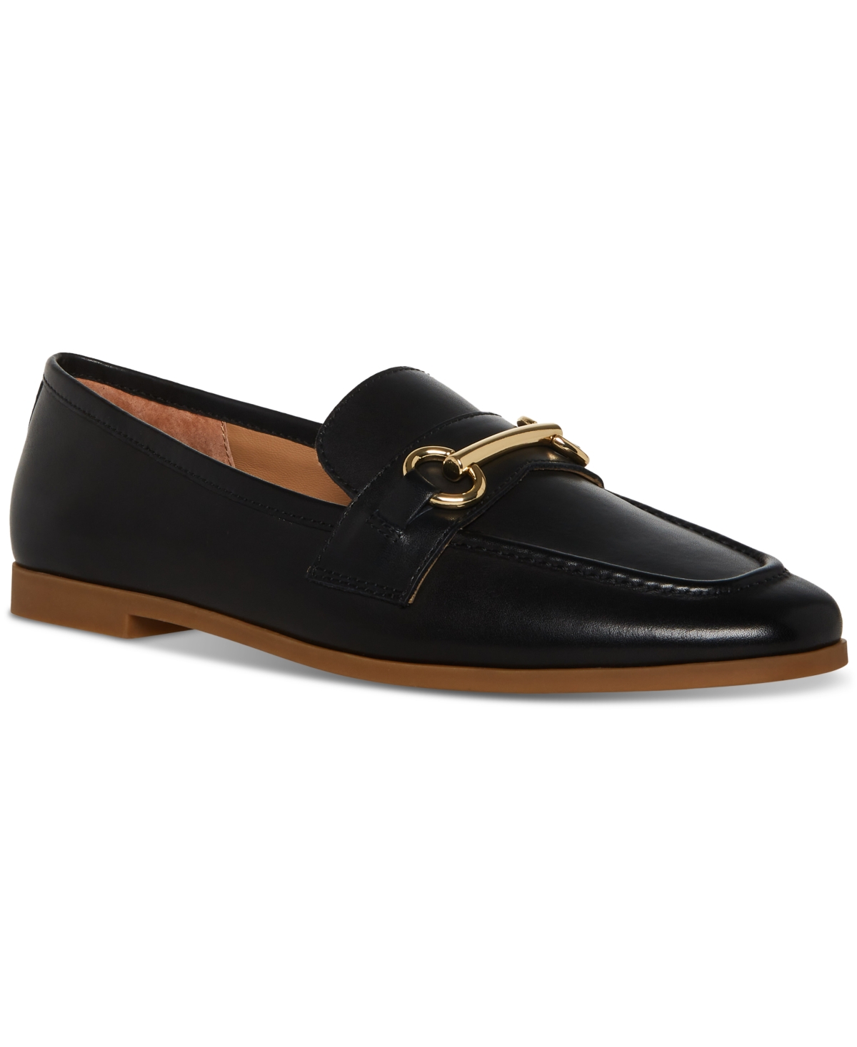 Aqua College Women's Cosmo Bit Buckle Slip-on Loafer Flats Women's Shoes In Black