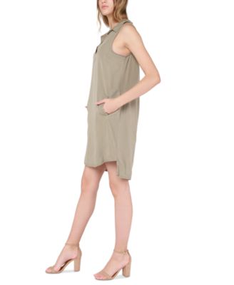 Black Tape Women's Sleeveless Collared Mini Dress