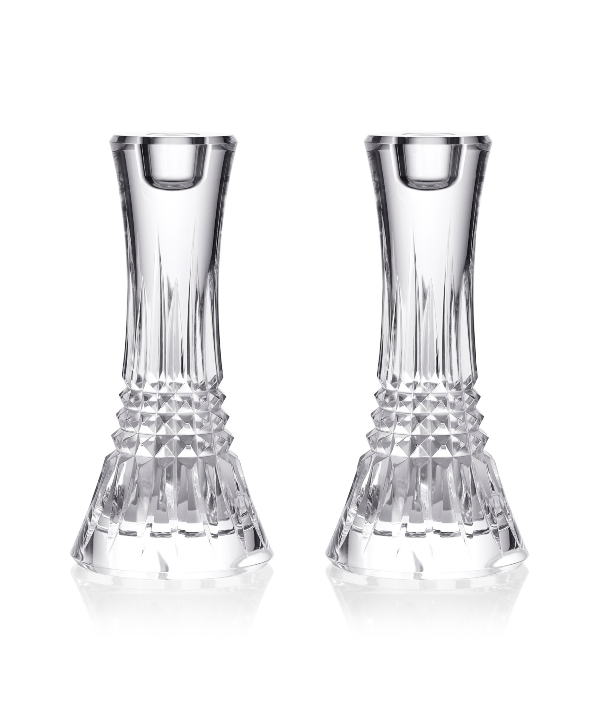 Shop Waterford Lismore Diamond Candlestick 7", Set Of 2 In Clear