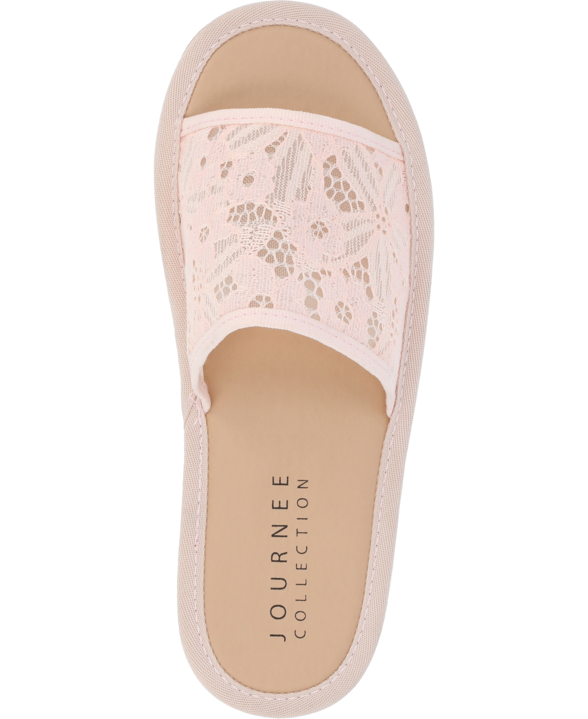 Journee Collection Women's Eniola Lace Flat Slide Sandals