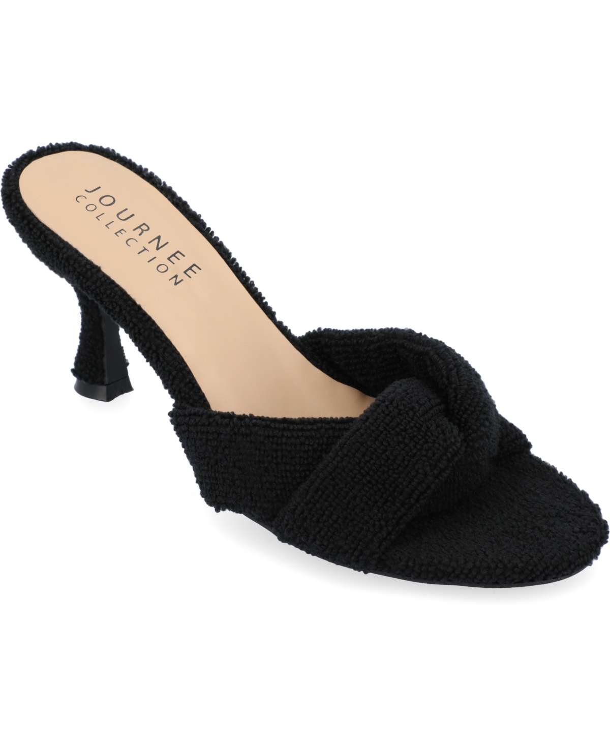 Shop Journee Collection Women's Mannon Terry Cloth Sandals In Black