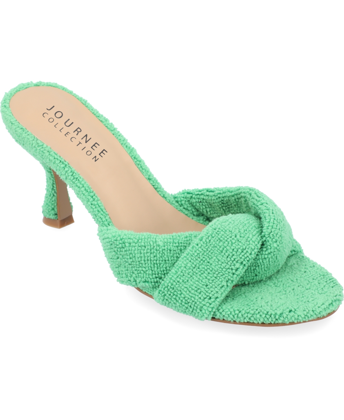 Journee Collection Women's Mannon Terry Cloth Sandals In Green